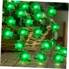 St Patricks Day Decorations String Lights, 10FT 30LED Green Shamrock String