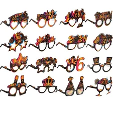 16 Pcs Happy New Year Glasses, Colorful 2026 New Years Eve Party Glasses Nye ...