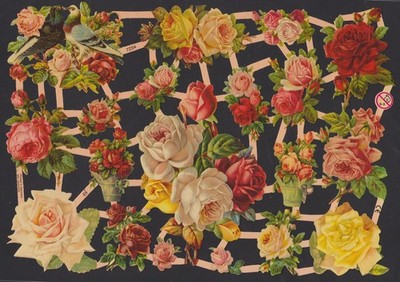 glanzbilder bogen   EF 7234   Blumen  Rosen