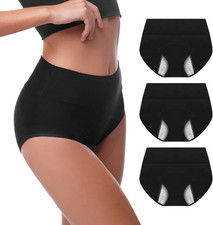 Period Underwear for Women, High Waisted Panties Leakproof Postpartum Cotton Bri