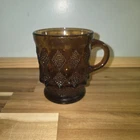 Vintage Anchor Hocking Fire King Amber Brown Diamond Kimberly Coffee Cup Mug
