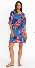 Johnny Was Women Summer Days Floral Silk Blend Oversized Dress Sz L Missing Belt