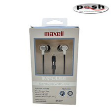 Maxell Impulse Wired Earbuds w/ Mic IEB-WHT White 197404   New in Box