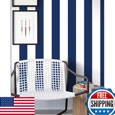 Erfoni 17.7x394 Removable Peel and Stick Wallpaper Modern Blue White Self Adhesi