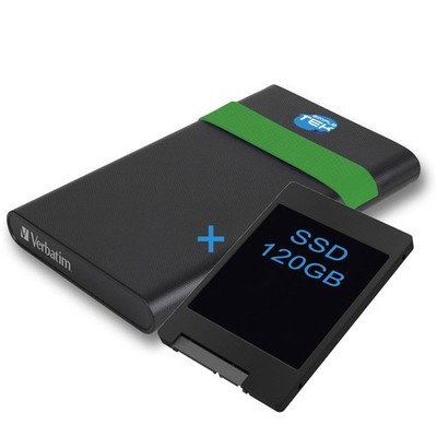 Verbatim Box Mit SSD 120gb Vorinstaliert USB 3.0 Externes Gehäuse Festplatte_