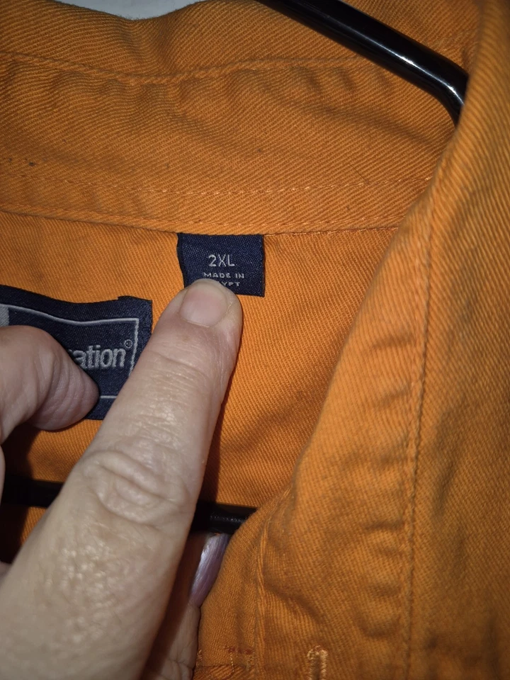 Harley Davidson 2 XL Embroidered Orange Button Up Shirt Short Sleeve TAMPA - Image 4 of 4