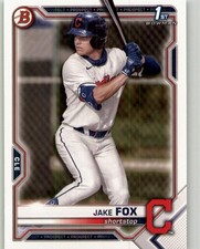 2021 Bowman Draft Jake Fox #BD-102 Cleveland Indians