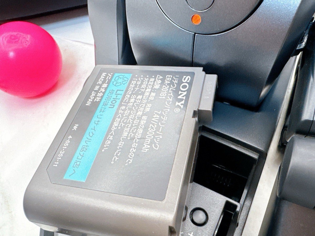 Sony Aibo ERS-210 Silver Robot Dog + Charger Dock Case Ball For