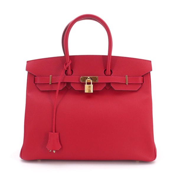 HERMES Birkin 35 Epsom Rouge Casaque Hand Bag Red 90314200