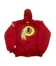 Vintage 90s Starter NFL Pro Line Washington Redskins Hooded Puffer Jacket XL