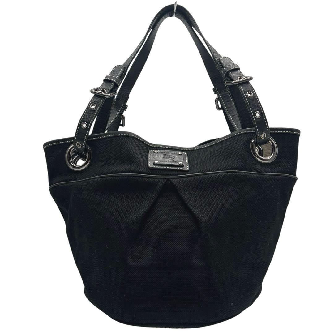 Burberry Blue Label Nova Check Tote Bag Black Canvas Leather Horse Logo New thumbnail 20