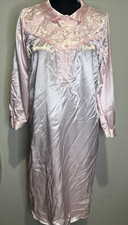 Ashley Taylor Satin Pink Nightgown Robe Vintage Mid Length Medium