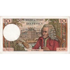 [#336285] France, 10 Francs, Voltaire, 1968-09-05, C.429, UNC