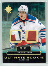 13-14 UD Upper Deck Ultimate  Jesper Fast  /75  Rookie  Dual Patches