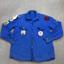 Veste française adulte bleu moyen vintage vêtements de travail utilitaire...