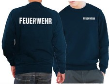 Sweat navy, FEUERWEHR silber-reflektierende Schrift beidseitig (XS-3XL)