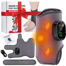 Cordless Foot Ankle Massager Pain Relief with 3 Vibration Modes, 6 Heat Levels