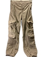 Abercrombie Kids 15/16 Cream Low Rise Corduroy Baggy Cargo Utility Pants Casual