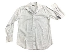 Canali 1934 Men s Shirt 44/17.5 Long Sleeve Button Up Blue White Check Plaid