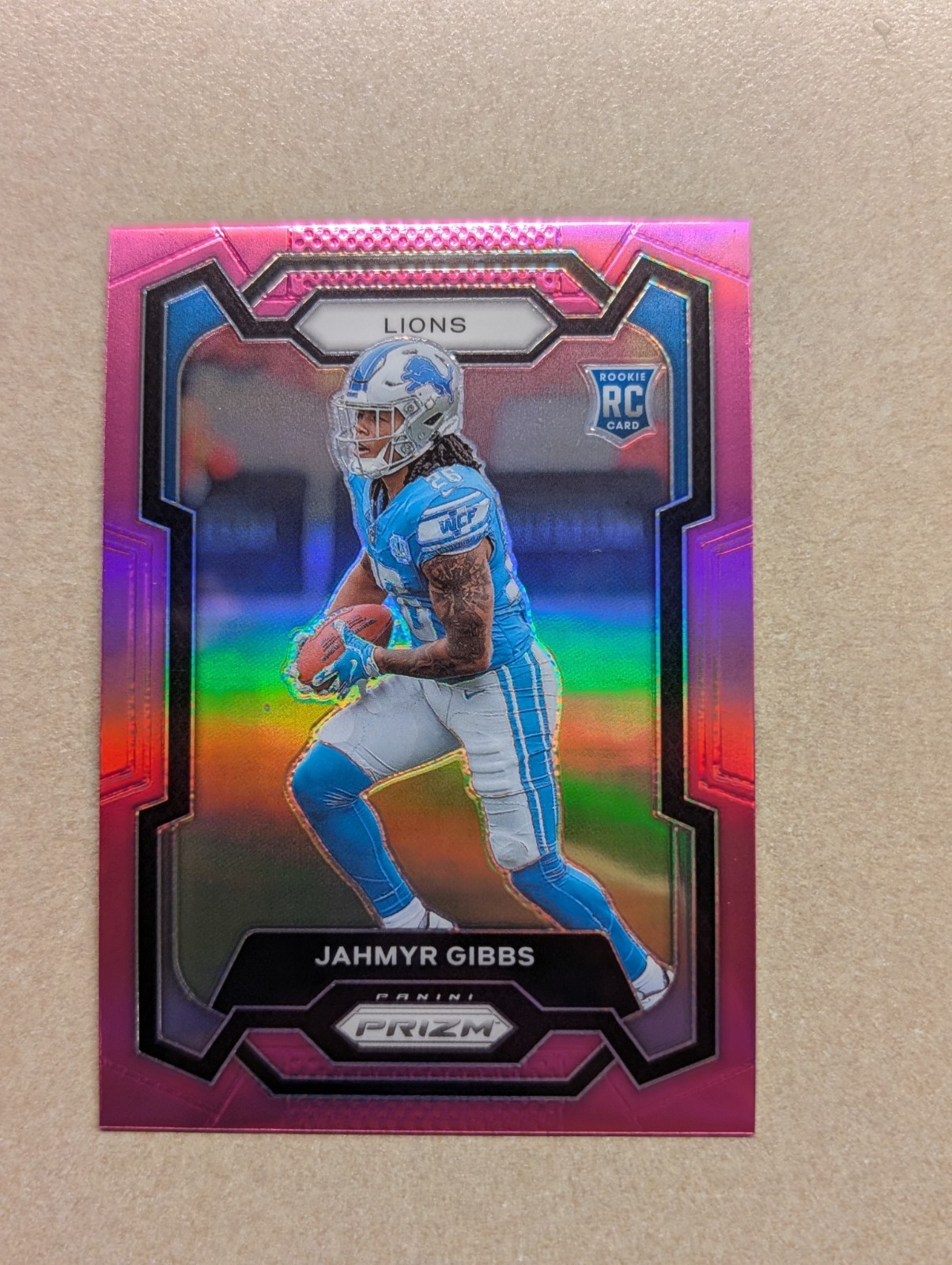 Jahmyr Gibbs 2023 Panini Prizm - Rookies Pink Prizm #331 (RC)