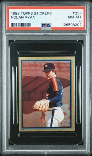 1983 TOPPS STICKERS #235 NOLAN RYAN, PSA 8 NM-MT, HOUSTON ASTROS, RARE, L@@K !