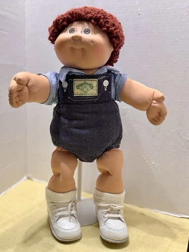 Vintage Brown Hair Cabbage Patch Boy Doll 1982 Appalachian Art. Original Clothes