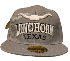 Texas Longhorn Ball Cap Gray with Embroidery Logo Snapback New with Tags.