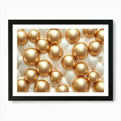 Gold Spheres 1 Art Print Framed Wall Art Poster Canvas Print Picture