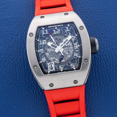Richard Mille RM10 Titanium Automatic Date w Skeleton Dial & RED Racing Strap