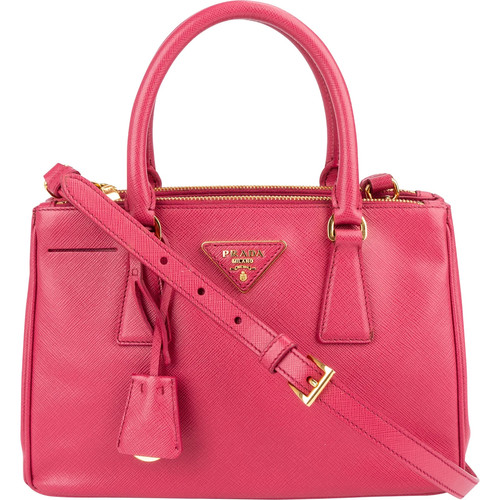 Prada Pink Saffiano Leather Small Galleria Handbag Bag