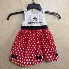Disney Minnie Mouse Girls 2T Fit Flare Red Polka Dot Bow Dress