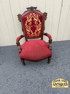 チャールズエドワード❣️赤い ベロア椅子　1脚　昭和レトロ　ヴィンテージ Red Original Victorian Antique Chairs Antique 1850-1899 Time