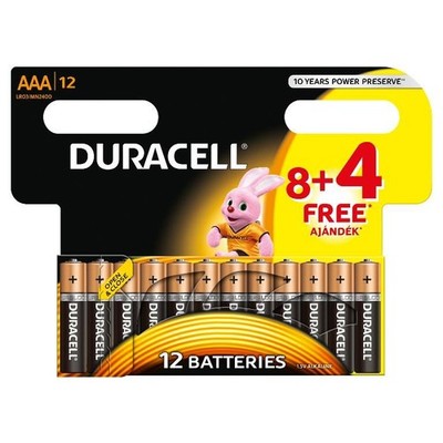 12 x Duracell Plus AAA Micro MN2400 LR3 AM4 Batterien