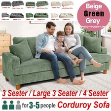 2/3/4 Seater Modern Corduroy Sofa Bed with 2 Bolster Room Recliner Couch Sofa