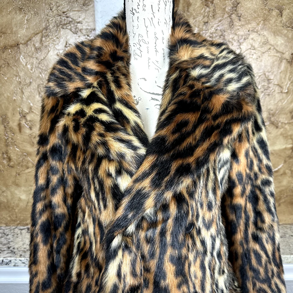 NWOT Polo Ralph Lauren Peacoat Leopard Print Faux Fur Women's Small Mob Wife - image 2 of 4