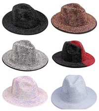 Trendy Rhinestone Bling Western Cowboy Cowgirl Hat for Wedding Party Costume