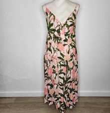 Agua Bendita x Target Peony Botanical Print Tie Front Midi Dress Sz 2XL