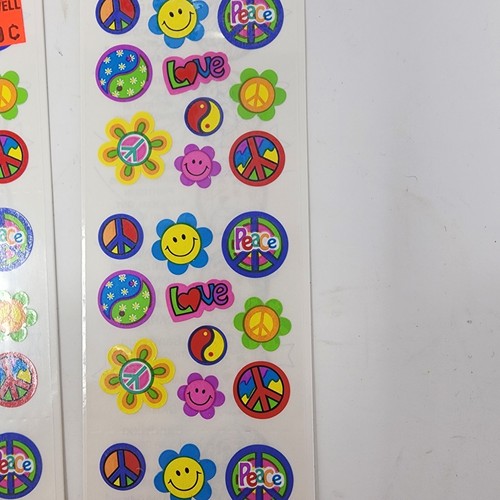 Lot of 3 SandyLion Peace Signs Flower Power Love Bug Stickers Kromekote New Vtg - Picture 5 of 8