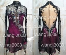 Figure Skating Dress Ice Skating Dress Competition Fashion black pink