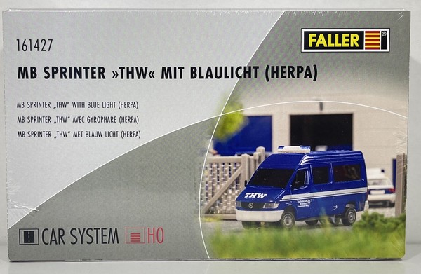 "Faller Car System H0 161427 Mb Sprinter \"Thw\" Mit Blaulicht Neu & Ovp"-image