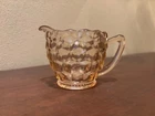 Vintage Pink Depression Glass Creamer Jeanette Cubist Pattern Diamond Cube
