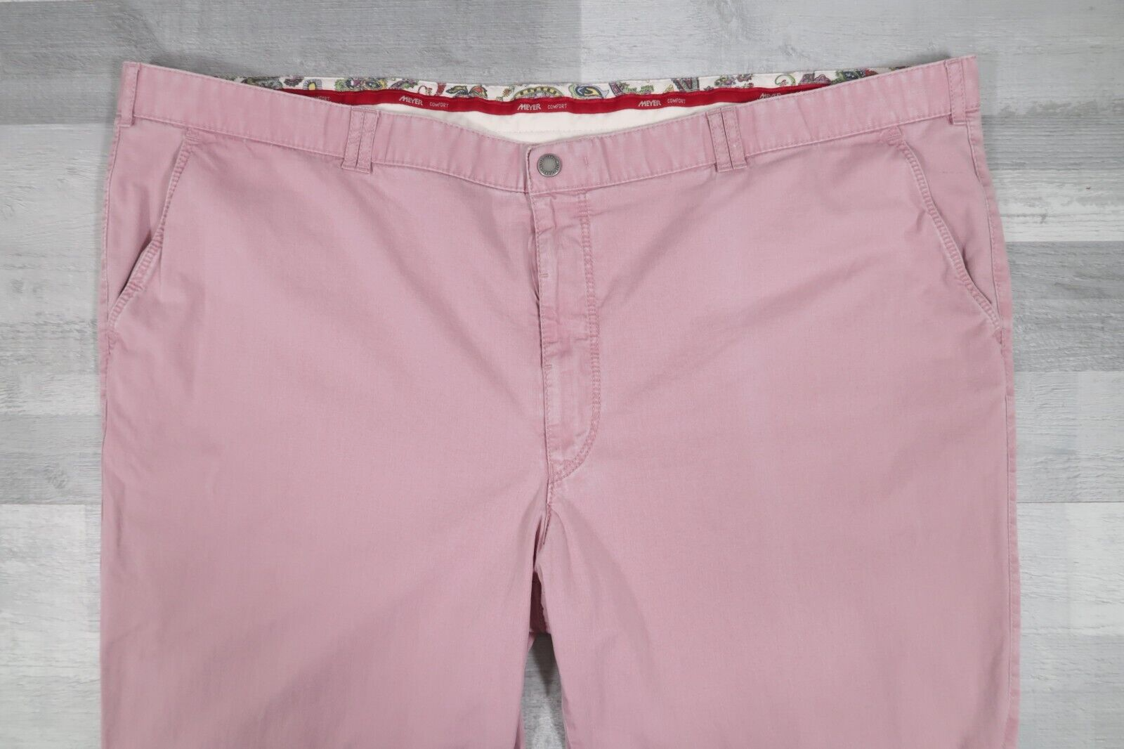 Pantalone chino uomo MEYER Chicago rosa Salomon elasticizzato W50 L30