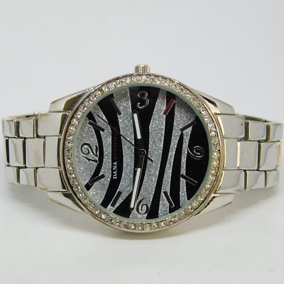 DANA BUCHMAN DB1036KOL Silver Tone Quartz Women's Watch Sz. 6 1/2'' New Battery