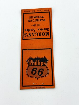 #ad #ad Matchbook Cover PHILLLIPS 66 WISCONSIN Gas Oil Advertizing nascar Ad $6.35