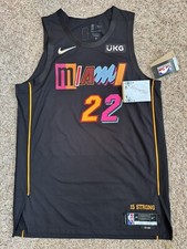 Jimmy Butler Jersey Nike Jordan 48 Authentic Large NBA Miami Heat Black ADV City