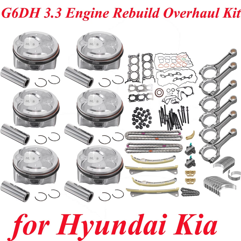 Kit de revisión de reconstrucción de motor G6DH 3,3 L para HYUNDAI Santa Fe XL KIA Sedona Sorento Foto 2 de 4