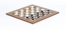 Maple Walnut Finish Wood Checkers & Mosaic Ch...
