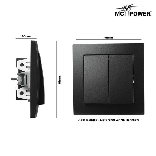 Schalterserie McPower Flair schwarz Steckd., Schalter, Antennendose, Dimmer X - Bild 44 von 110