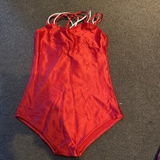 Justaucorps de danse gymnastique bâton tourbillonnant costume rouge blanc âge 5/6