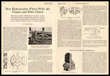 1922 Rickenbacker Engine Clutch & Brake Equalizer Photo Article 2-Page Print Ad